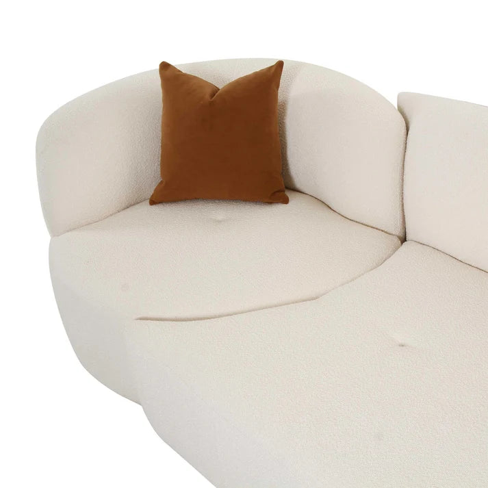 TV-FICKLE CREAM PERFORMANCE BOUCLE 2-PIECE MODULAR SOFA