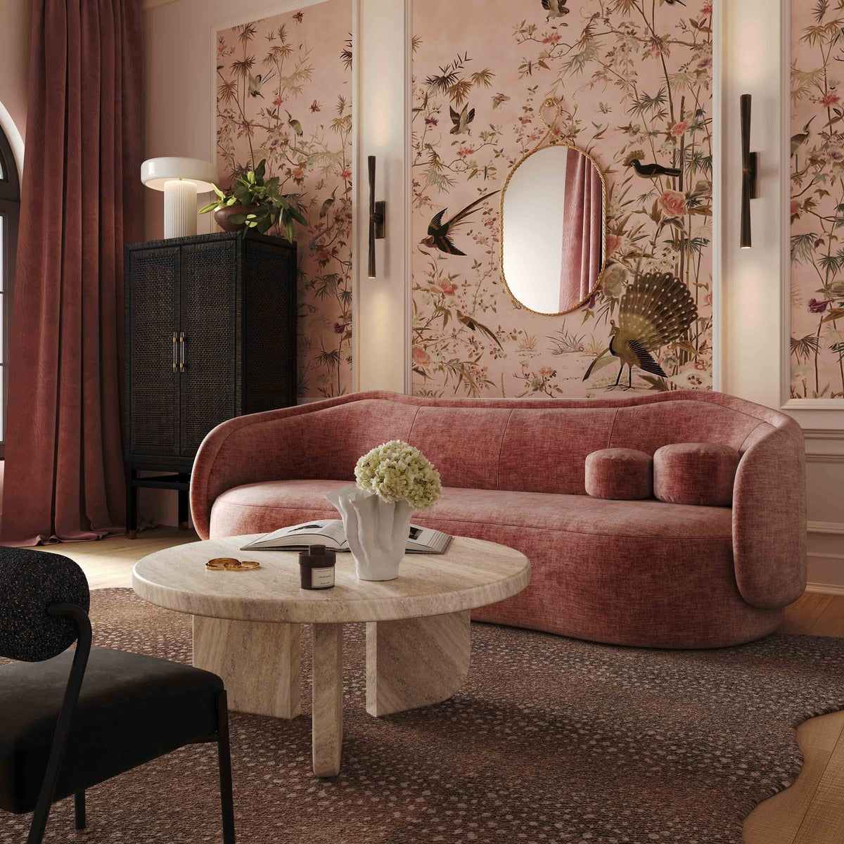 TV Circe Textured Velvet Sofa