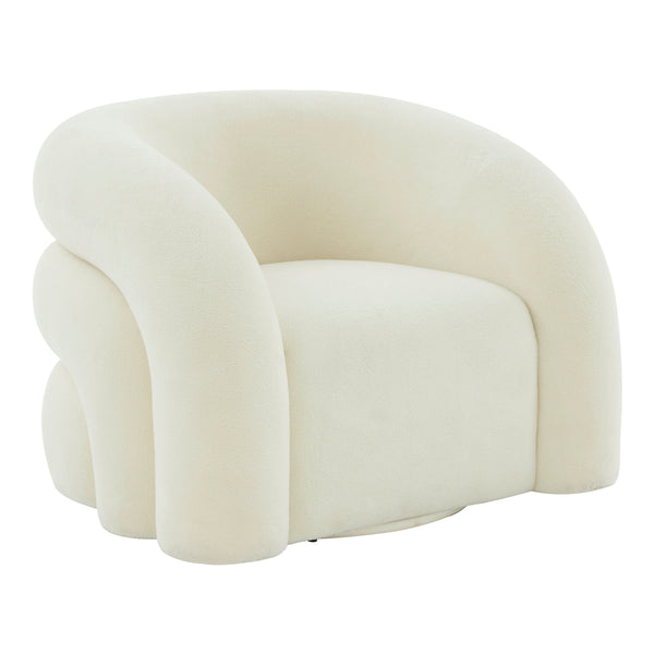 TV-SLIPPER CREAM VEGAN SHEARLING SWIVEL CHAIR