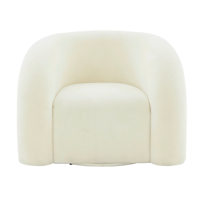 TV-SLIPPER CREAM VEGAN SHEARLING SWIVEL CHAIR