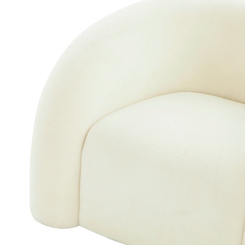 TV-SLIPPER CREAM VEGAN SHEARLING SWIVEL CHAIR