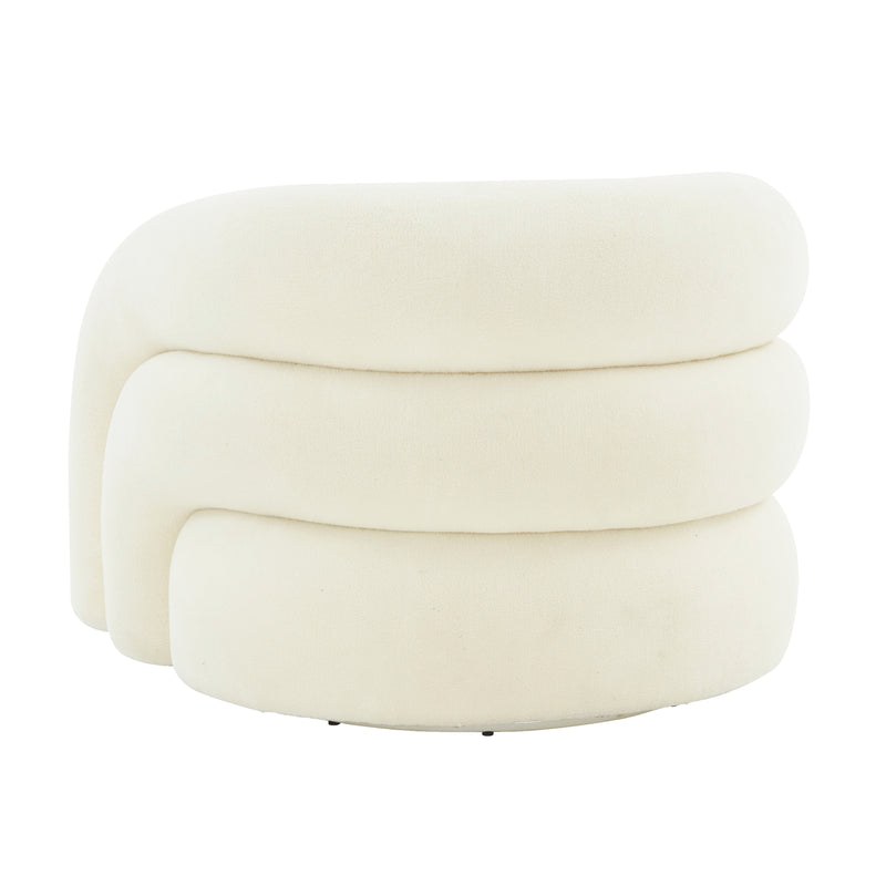 TV-SLIPPER CREAM VEGAN SHEARLING SWIVEL CHAIR