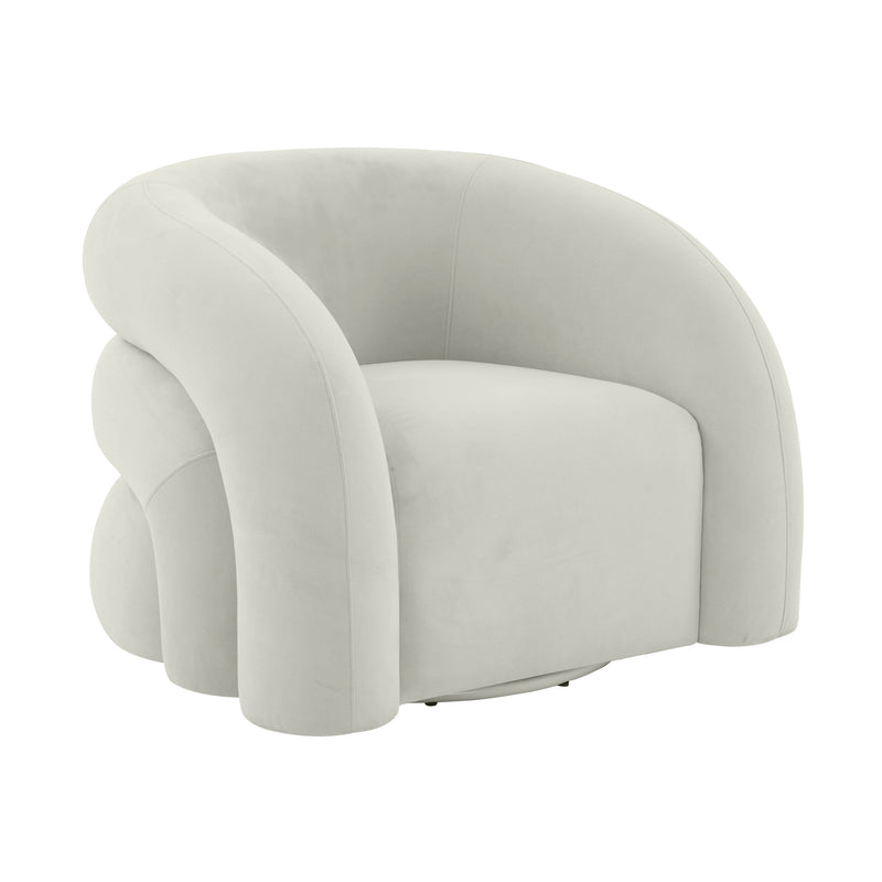 TV-SLIPPER CREAM VEGAN SHEARLING SWIVEL CHAIR