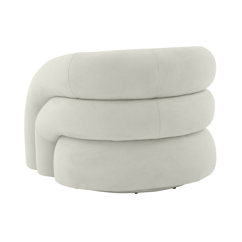 TV-SLIPPER CREAM VEGAN SHEARLING SWIVEL CHAIR