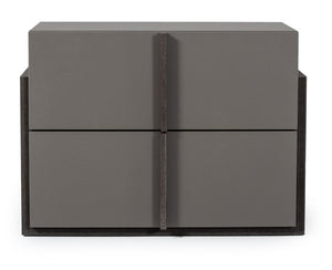VG -NOVA DOMUS LUCIA MATTE GREY  BED AND 2 NIGHT STANDS