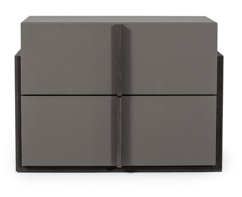 VG -NOVA DOMUS LUCIA MATTE GREY  BED AND 2 NIGHT STANDS