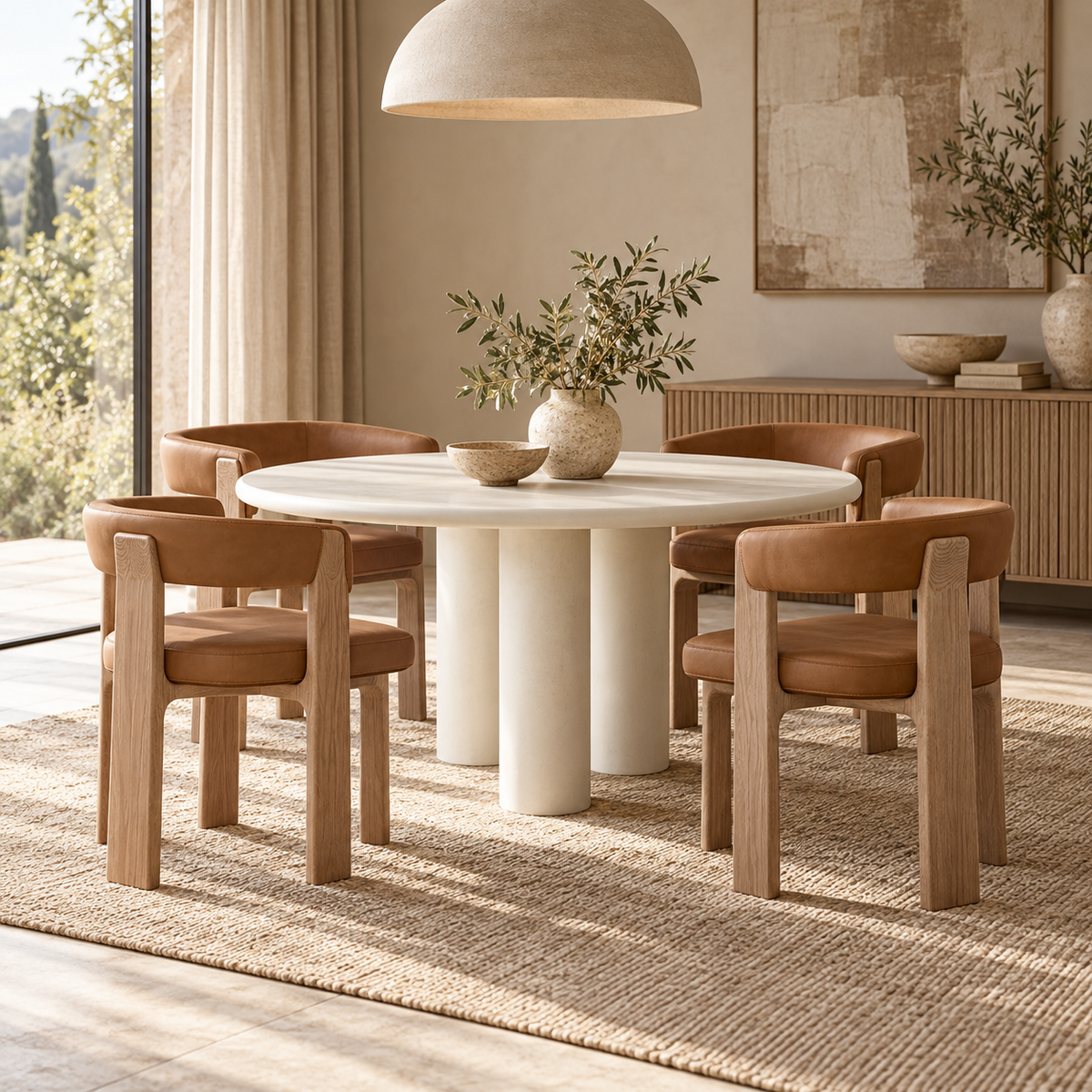 MB-ELEPHANT DINING TABLE IN IVORY TUSK