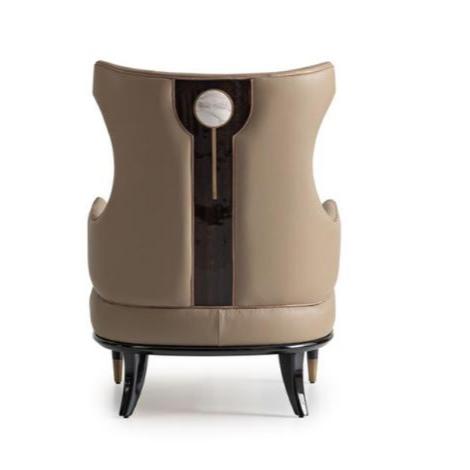 GB - ECRUE LEATHER ARMCHAIR