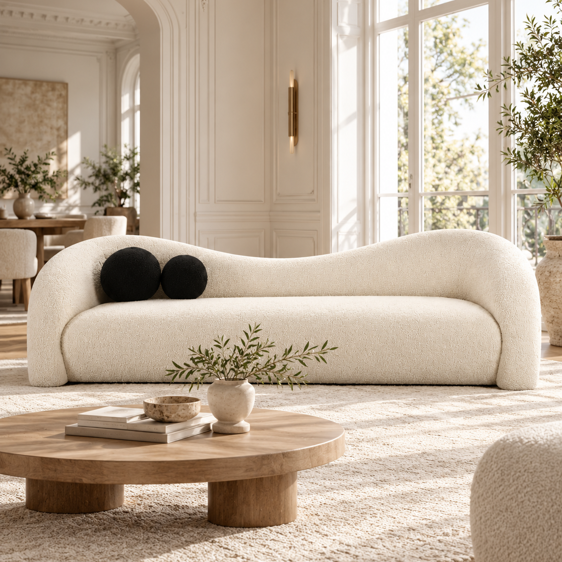 TV-LEONIE FAUX SHEARLING SOFA (84