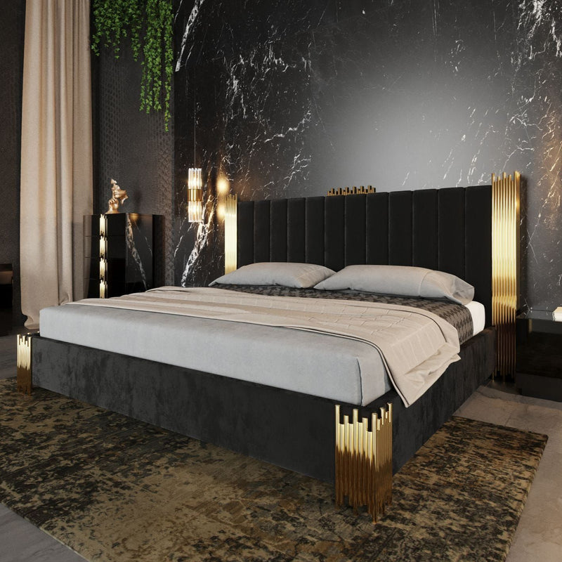 VG -TOKEN MODERN BLACK AND GOLD BED