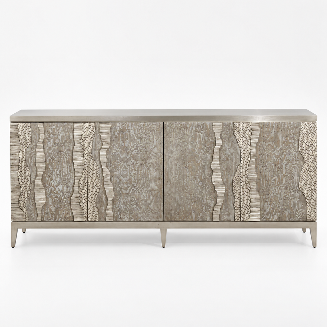 JR-RIVER'S EDGE FOUR-DOOR CREDENZA, SILVER