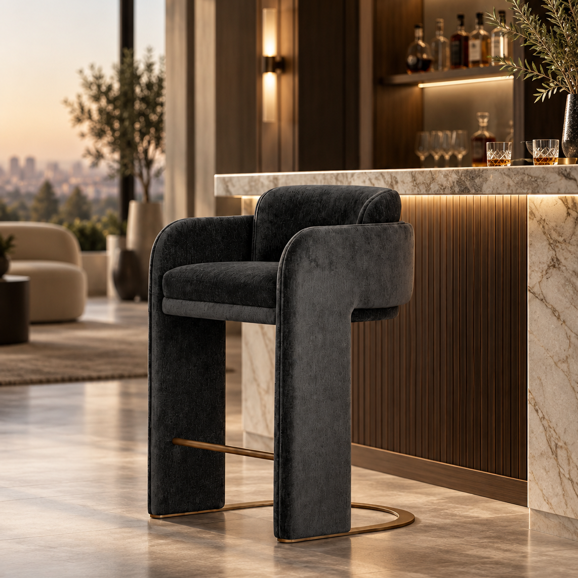 MB-LARK COUNTER STOOL CARBON BLACK