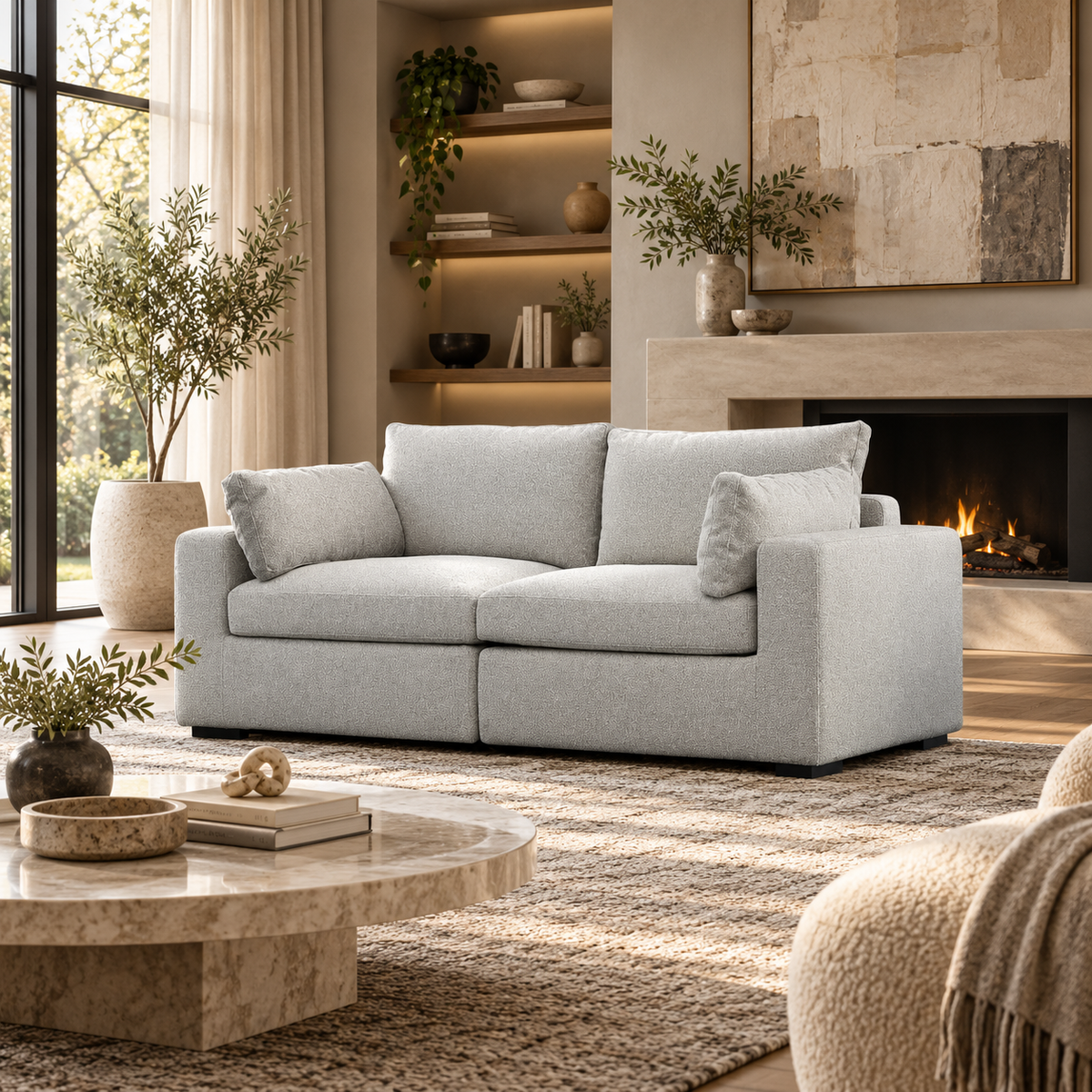 MB-ALTA LOVESEAT OAT TWEED