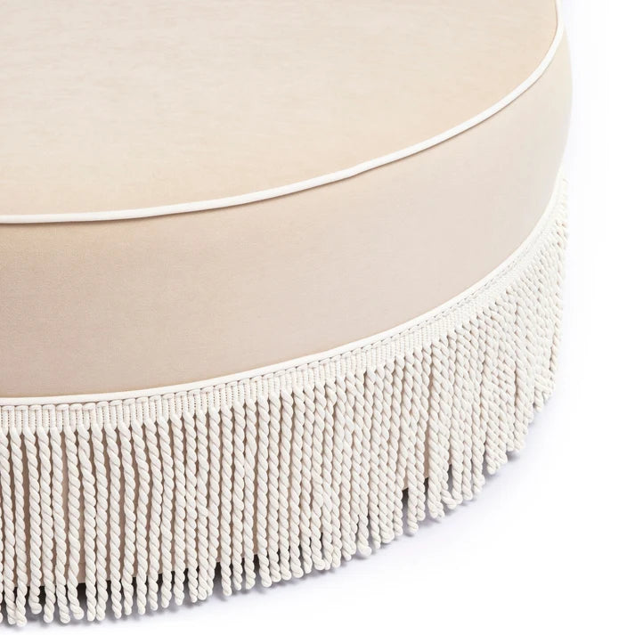 TV-TASSY TASSELED ROUND OTTOMAN