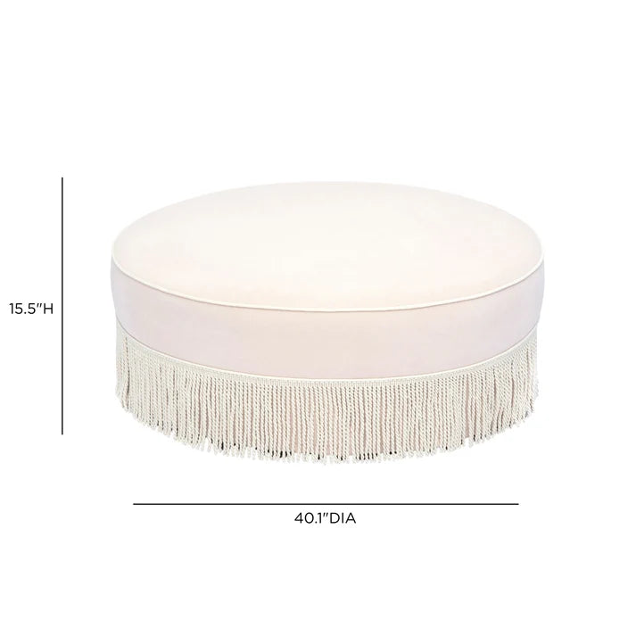 TV-TASSY TASSELED ROUND OTTOMAN