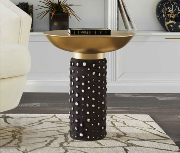 TV - BLAZE GLASS/BRASS SIDE TABLE