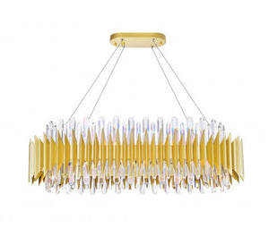 CW - OVAL CITYSCAPE GOLD CHANDELIER