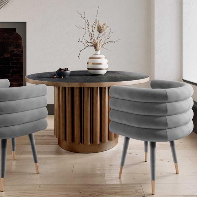 TV - BETTY GREY VELVET DINING CHAIR