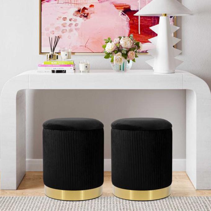 TV - ZOE BLACK OTTOMAN