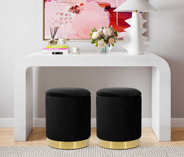 TV - ZOE BLACK OTTOMAN