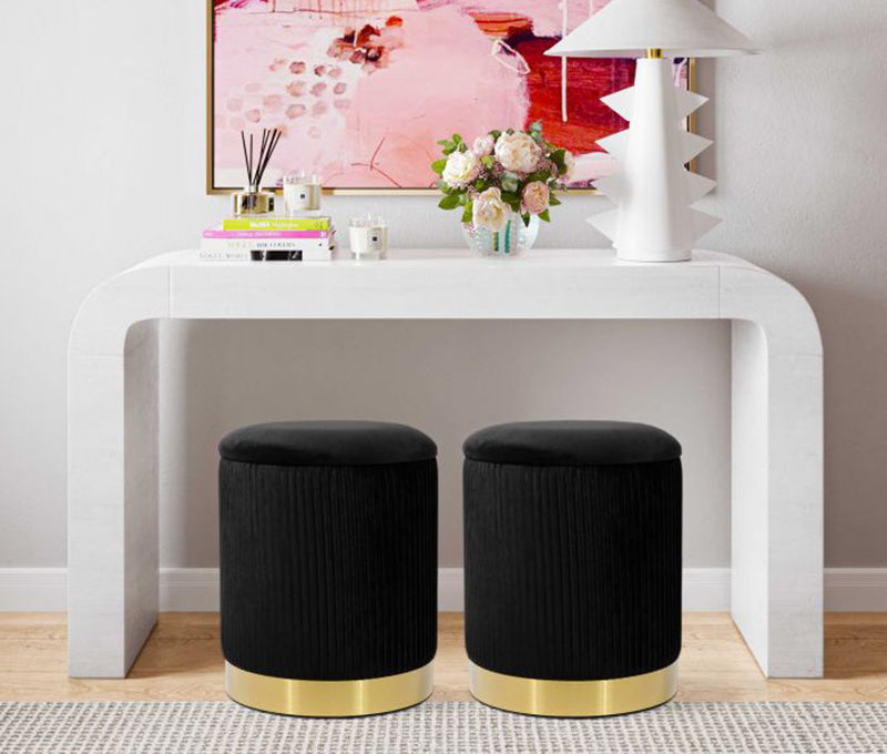 TV - ZOE BLACK OTTOMAN