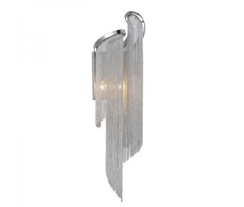CW  - WAVES SILVER WALL SCONCE
