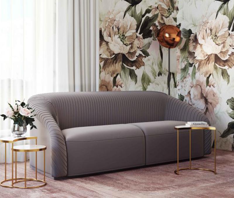 TV - YARA PLEATED VELVET SOFA