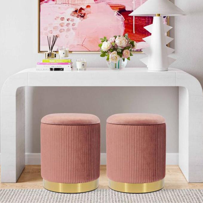 TV - ZOE BLUSH OTTOMAN