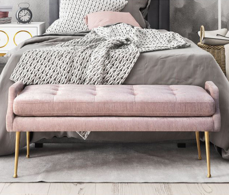 TV - EILEEN BLUSH VELVET BENCH