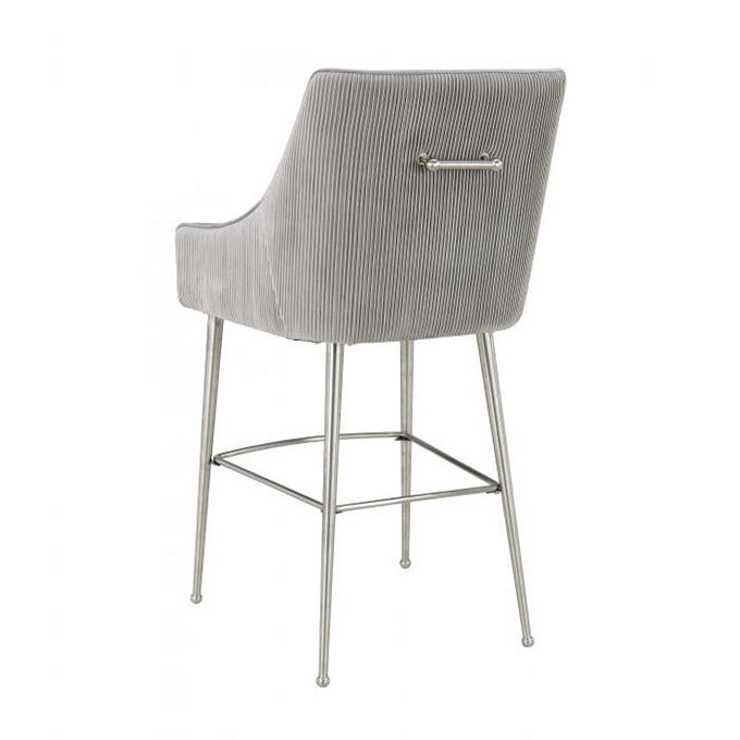 TV - BEATRIX PLEATED LIGHT GREY VELVET COUNTER STOOL