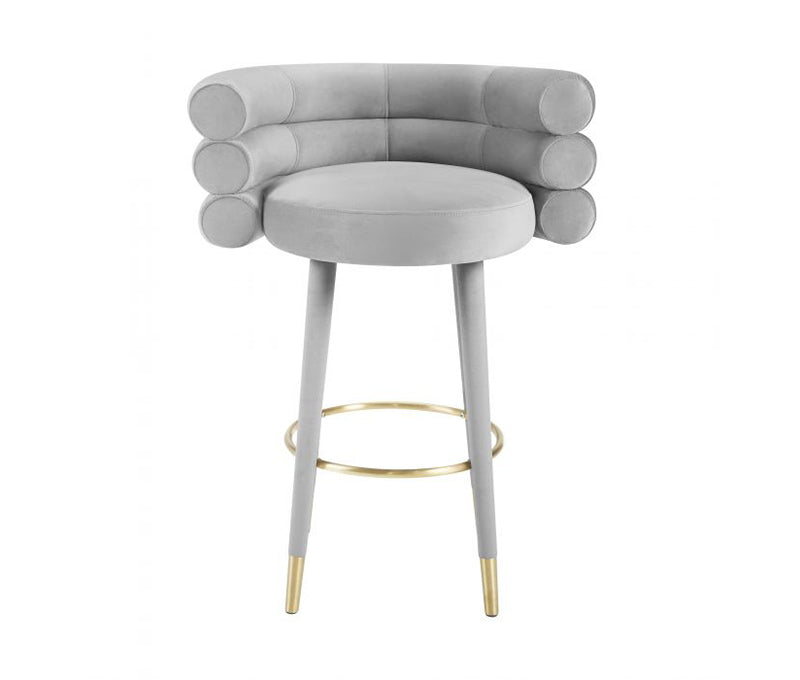 TV - BETTY GREY VELVET BAR STOOLS