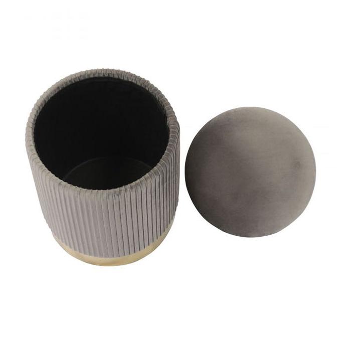 TV - ZOE GREY VELVET STORAGE OTTOMAN