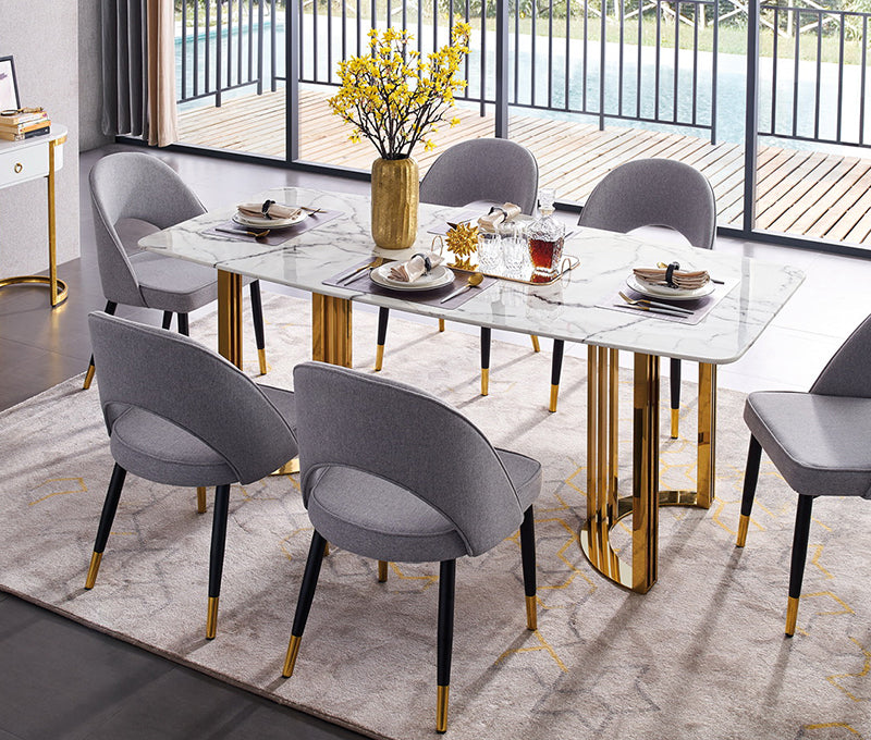 EF - 131 GOLD MARBLE DINING TABLE