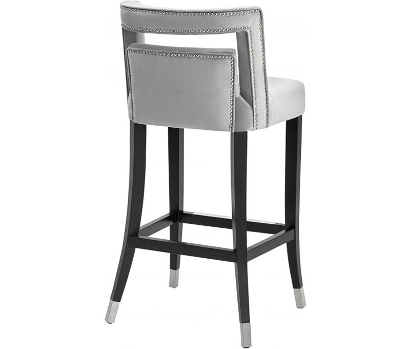 TV - HART GREY VELVET BAR STOOL