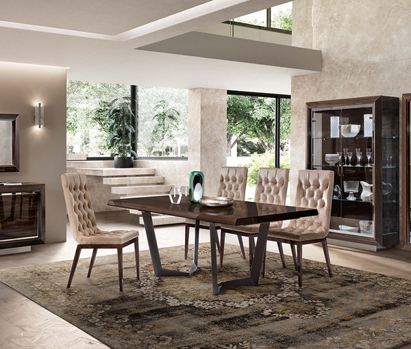 EF - ELITE BROWN SILVER BIRCH DINING TABLE SET