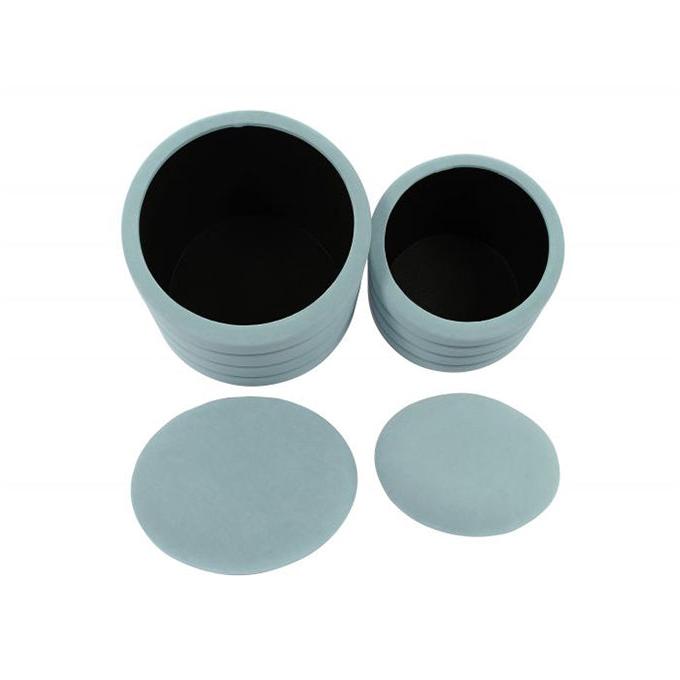TV - SATURN SEA BLUE STORAGE OTTOMANS-SET/2