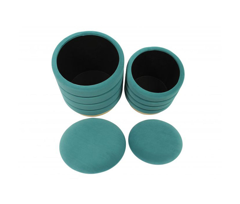 TV - SATURN TEAL STORAGE OTTOMAN-SET/2