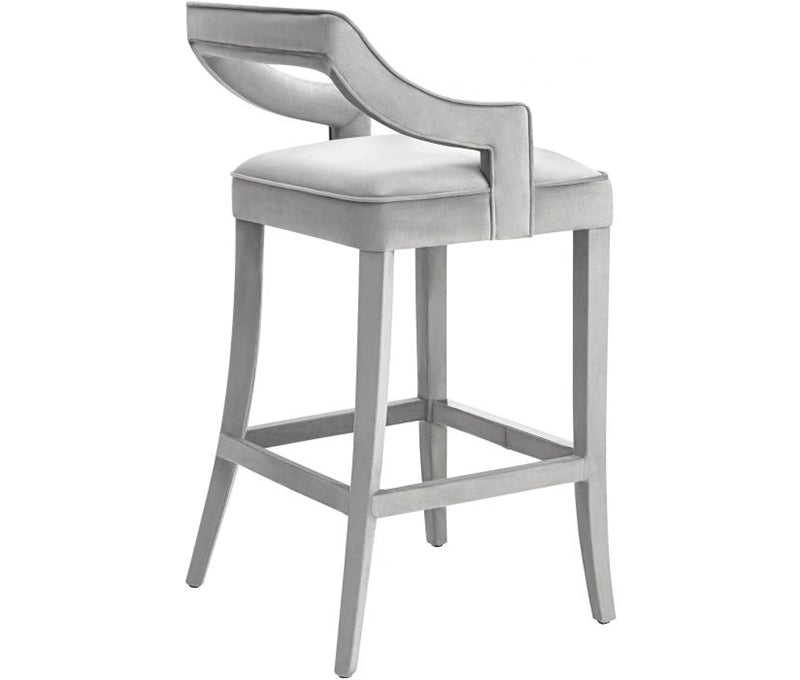 TV - TIFFANY GREY VELVET BAR STOOL