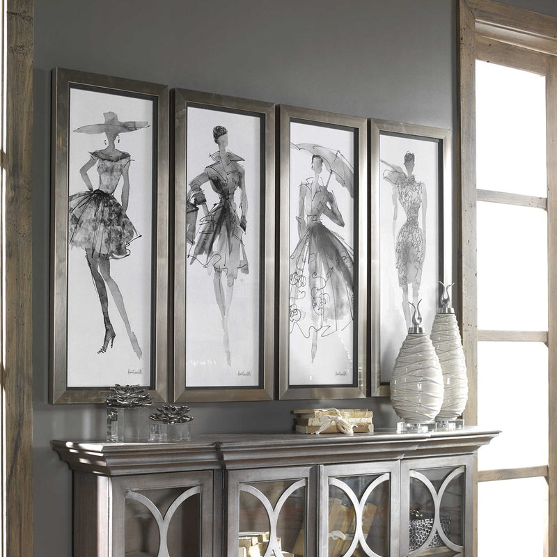 UT - FASHION SKETCHBOOK FRAMED PRINTS, SET OF 4