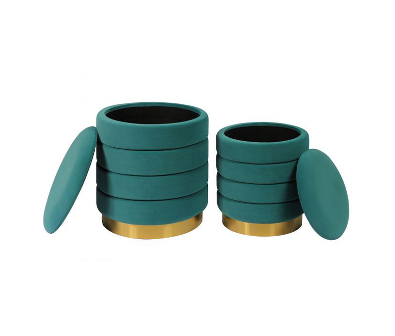 TV - SATURN TEAL STORAGE OTTOMAN-SET/2