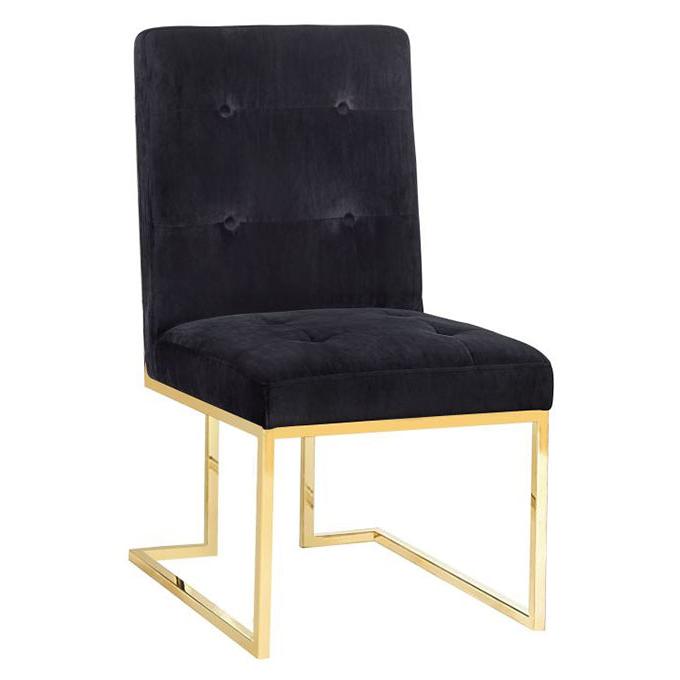 TV - AKIKO BLACK VELVET DINING CHAIR S/2