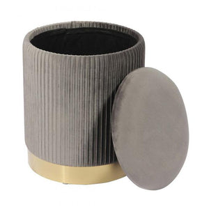 TV - ZOE GREY VELVET STORAGE OTTOMAN