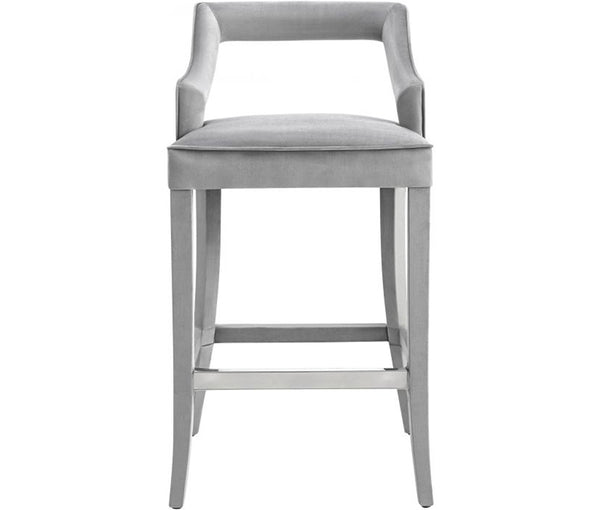 TV - TIFFANY GREY VELVET BAR STOOL