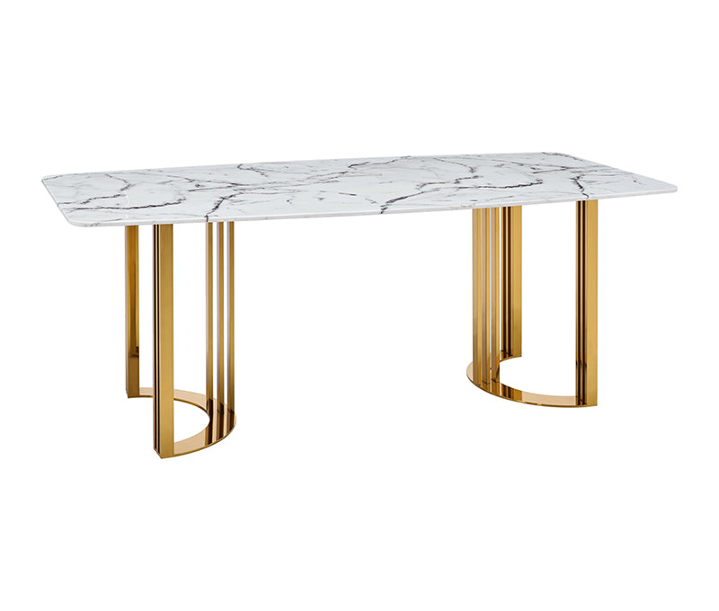 EF - 131 GOLD MARBLE DINING TABLE