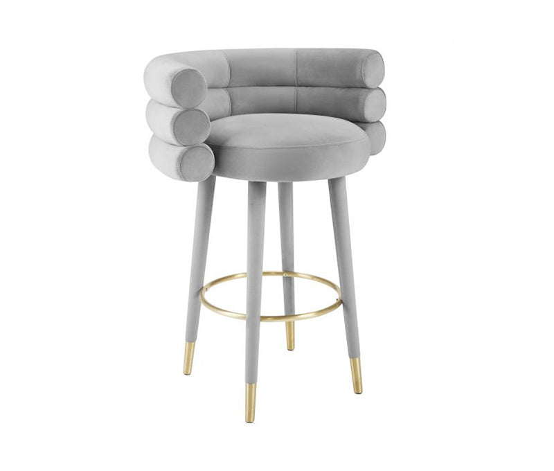 TV - BETTY GREY VELVET BAR STOOLS