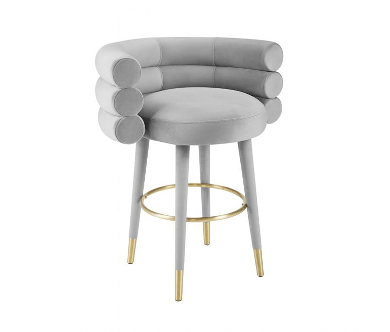 TV - BETTY GREY VELVET COUNTER STOOLS