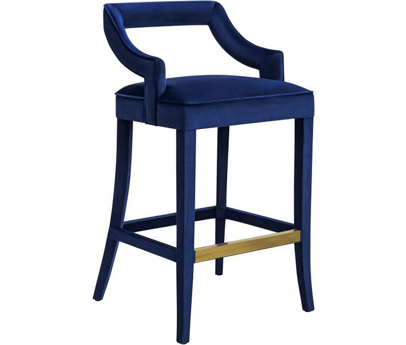 TV - TIFFANY NAVY VELVET BAR STOOL