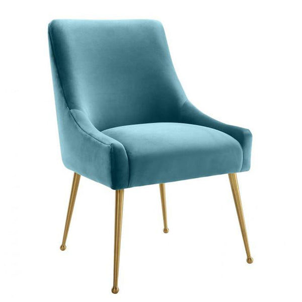 TV - BEATRIX SEA BLUE VELVET SIDE DINING CHAIR