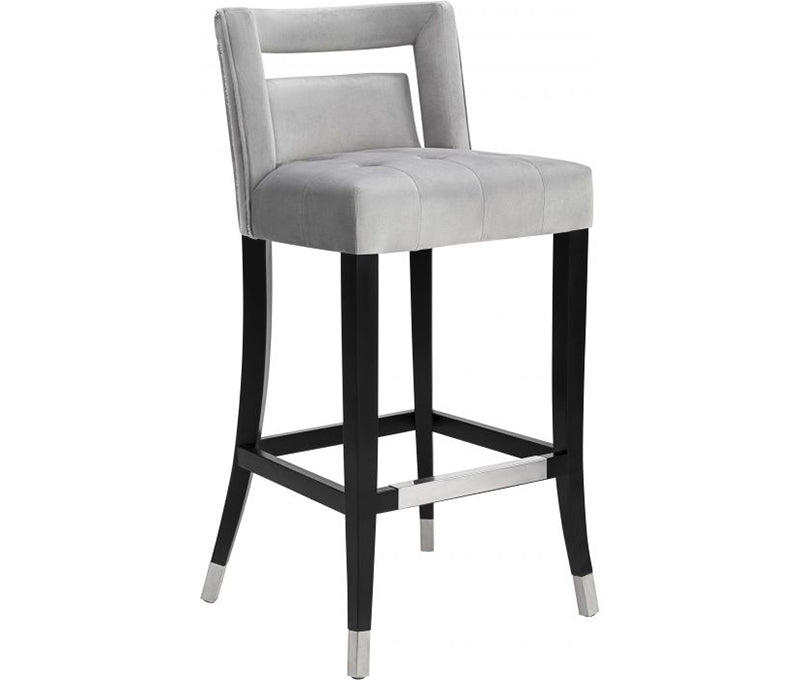 TV - HART GREY VELVET BAR STOOL