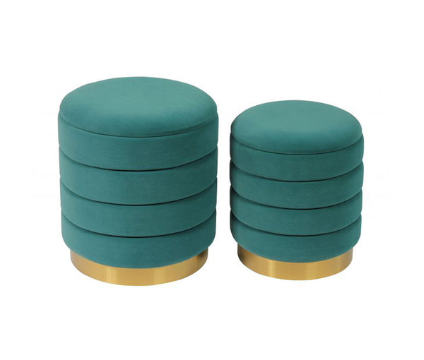 TV - SATURN TEAL STORAGE OTTOMAN-SET/2